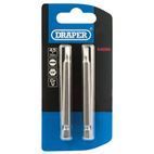 Draper 64295 4.5mm 1/4" Hex Plain Slot Insert Bit 75mm Long x 2 additional 2