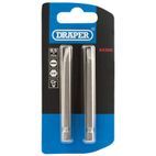 Draper 64309 6.5mm 1/4" Hex Plain Slot Insert Bit 75mm Long x 2 additional 2