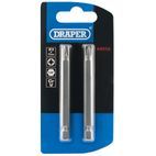 Draper 64313 No.3 1/4" Hex PZ Type Insert Bit 75mm Long x 2 additional 2