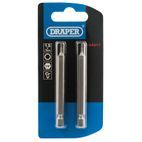 Draper 64317 1.5mm 1/4" Hex Hexagonal Insert Bit 75mm Long x 2 additional 2