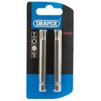 Draper 64322 5mm 1/4" Hex Hexagonal Insert Bit 75mm Long x 2 additional 2
