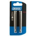 Draper 64340 6mm 1/4" Hex Hexagonal Insert Bit 75mm Long x 2 additional 2