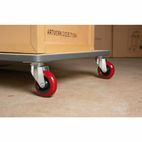 Draper 65518 100mm Dia. Swivel Plate Fi x ing Polyurethane Wheel - S.W.L. 125Kg additional 2