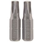 Draper 66435 T30 1/4" Hex TX-STAR&amp;#174; Insert Bit 25mm Long x 2 additional 1
