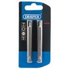 Draper 66830 T8 1/4" Hex TX-STAR&amp;#174; Insert Bit 75mm Long x 2 additional 2