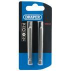 Draper 66843 T9 1/4" Hex TX-STAR&amp;#174; Insert Bit 75mm Long x 2 additional 2