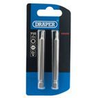 Draper 66845 T10 1/4" Hex TX-STAR&amp;#174; Insert Bit 75mm Long x 2 additional 2