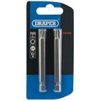 Draper 66848 T20 1/4" Hex TX-STAR&amp;#174; Insert Bit 75mm Long x 2 additional 2