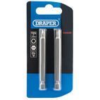 Draper 66849 T25 1/4" Hex TX-STAR&amp;#174; Insert Bit 75mm Long x 2 additional 2