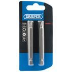 Draper 66851 T27 1/4" Hex TX-STAR&amp;#174; Insert Bit 75mm Long x 2 additional 2