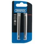 Draper 66853 T40 1/4" Hex TX-STAR&amp;#174; Insert Bit 75mm Long x 2 additional 2