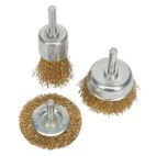 Sealey BWBS03 Wire Brush Set 3pc Brassed additional 1