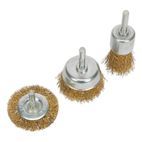 Sealey BWBS03 Wire Brush Set 3pc Brassed additional 2
