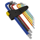Sealey AK7198 Ball-End Hex Key Set Extra-Long 9pc Colour-Coded Imperial additional 2