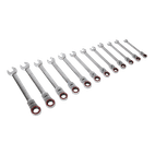 Sealey AK63942 Flexi-Head Ratchet Combination Spanner Set 12pc Metric Platinum Series additional 4