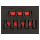 Sealey AK5525 Low Profile Impact Hex Socket Bit Set 1/4" &amp; 3/8" Sq Drive 9pc - Metric additional 4