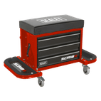 Sealey SCR18R Mechanic's Utility Seat &amp; Toolbox - Red additional 1