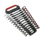 Sealey AK63944 Reversible Ratchet Combination Spanner Set 12pc Metric Platinum Series additional 1