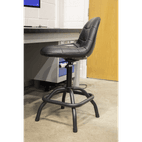 Sealey SCR01B Workshop Stool Pneumatic with Adjustable Height Swivel Seat &amp; Back Rest additional 4