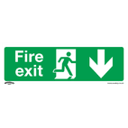 Sealey SS22V1 Safe Conditions Safety Sign - Fire Exit (Down) - Self-Adhesive Vinyl additional 1