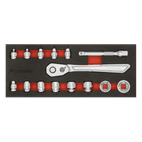 Sealey AK5783 Low Profile Socket Set 15pc 1/4"Sq Drive Metric additional 3