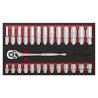 Sealey AK66723 Ratchet Wrench &amp; Socket Set 27pc 1/2"Sq Drive additional 4