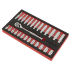 Sealey AK66721 Ratchet Wrench &amp; Socket Set 27pc 1/4"Sq Drive additional 2