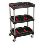 Sealey CX313 Workshop Trolley 3-Level Composite with Parts Storage additional 1