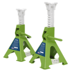 Sealey VS2003HV Axle Stands (Pair) 3tonne Capacity per Stand Ratchet Type - Hi-Vis Green additional 1