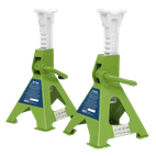 Sealey VS2003HV Axle Stands (Pair) 3tonne Capacity per Stand Ratchet Type - Hi-Vis Green additional 2