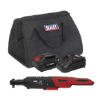 Sealey CP20VRWKIT1 Cordless Ratchet Wrench Kit  3/8"Sq Drive 60Nm 20V 4Ah additional 1