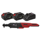 Sealey CP20VRWKIT Cordless Ratchet Wrench 3/8"Sq Drive Kit 20V - 2 Batteries additional 2