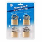 Silverline Brass Padlock Keyed Alike 4pk - 40mm additional 4