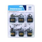 Silverline Iron Padlock Keyed Alike 6pk - 50mm additional 6