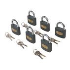 Silverline Iron Padlock Keyed Alike 6pk - 50mm additional 1
