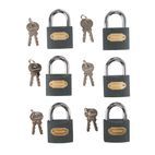 Silverline Iron Padlock Keyed Alike 6pk - 50mm additional 2