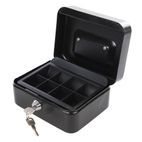 Silverline Metal Cash &amp; Valuables Box Keyed - 165 x 128 x 80mm additional 1