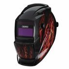 Draper 02513 Auto-Darkening Welding Helmet, Red Flames additional 1