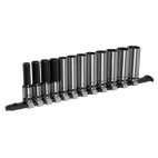 Sealey AK7993 Socket Set Deep 12pc 3/8"Sq Drive Metric - Black Series additional 1