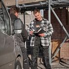 Scruffs Worker Padded Checked Shirt Black/White additional 11