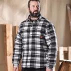 Scruffs Worker Padded Checked Shirt Black/White additional 3