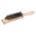 Silverline Wooden Wire Brush &amp; Scraper - 6 Row additional 1