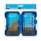 Silverline Titanium-Coated HSS &amp; Masonry Drill Bit Set 19pce 1 - 9mm additional 3