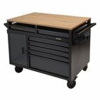 Draper 08251 BUNKER® Multi-Functional Workbench Roller Tool Cabinet, 14 Drawer, 48", Grey additional 1