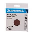 Silverline Hook &amp; Loop Discs Punched 125mm 10pce additional 2