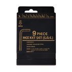 King Dick Hex Key Wrench Set AF 9pce 1/16" - 3/8" additional 3