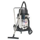 Sealey PC477 Vacuum Cleaner Industrial Wet &amp; Dry 77ltr Stainless Steel Drum with Swivel Emptying 2400W additional 1
