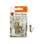 X Original Patent Steel Picture Hooks - Brass Plated (Blister Pack) additional 2
