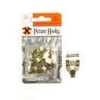 X Original Patent Steel Picture Hooks - Brass Plated (Blister Pack) additional 3