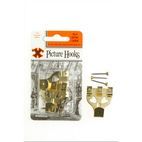 X Original Patent Steel Picture Hooks - Brass Plated (Blister Pack) additional 4